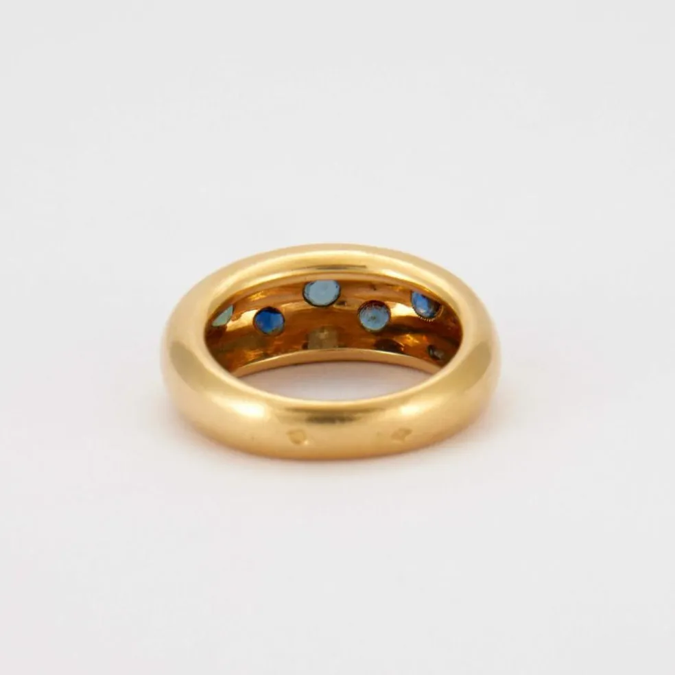 Bague Jonc Or Jaune Saphirs