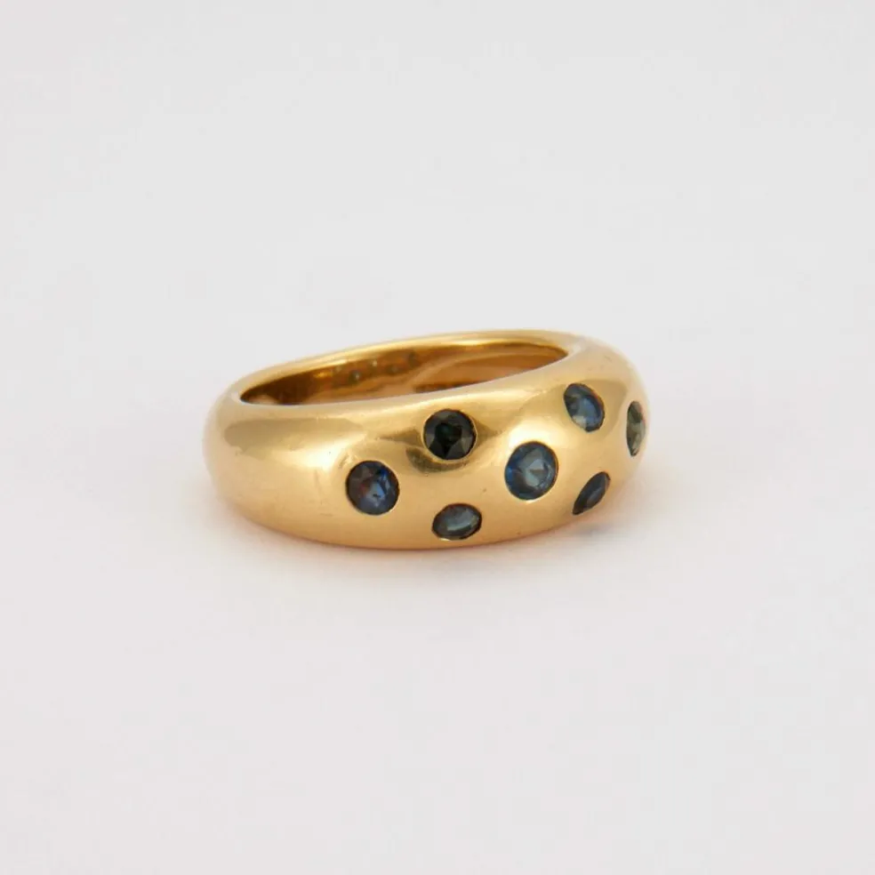 Bague Jonc Or Jaune Saphirs