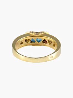 Bague Jonc Or jaune Saphir Diamants