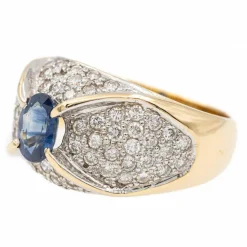 Bague Jonc Or jaune Saphir