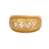 Bague jonc or jaune sertie de diamants