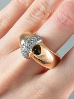 Bague Jonc Or rose Diamants