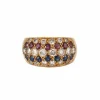 BAGUE JONC OR, RUBIS & SAPHIRS