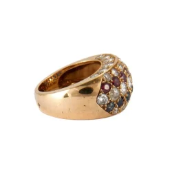 BAGUE JONC OR, RUBIS & SAPHIRS