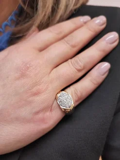 Bague jonc pavée diamants