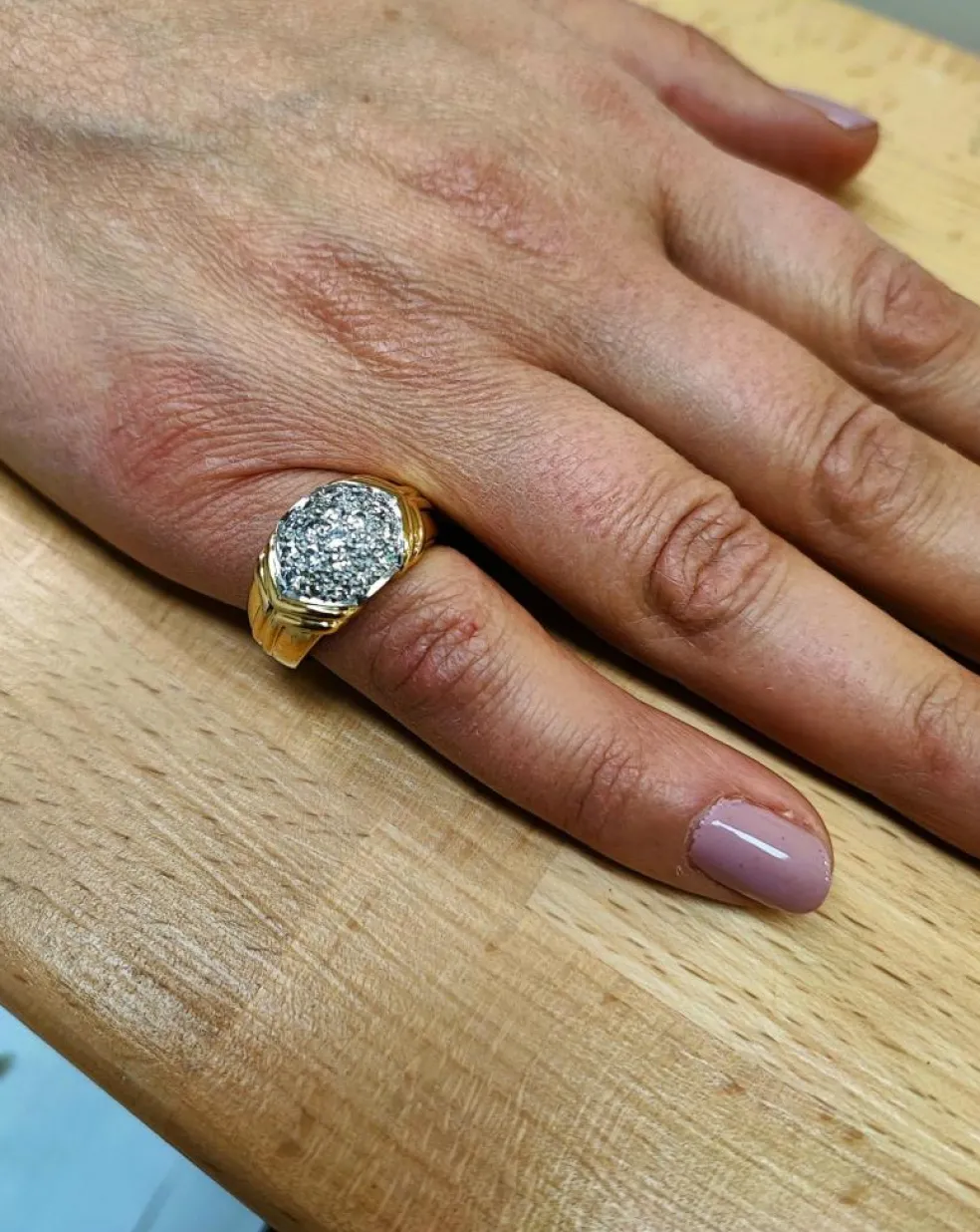 Bague jonc pavée diamants