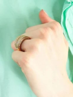 BAGUE JONC PAVEE DE DIAMANTS