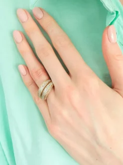 BAGUE JONC PAVEE DE DIAMANTS