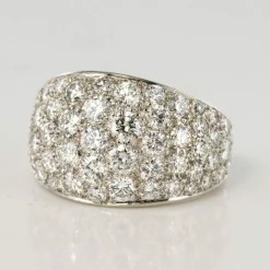 Bague jonc platine diamants