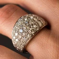 Bague jonc platine diamants