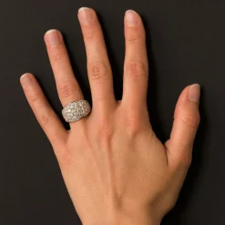 Bague jonc platine diamants