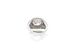 Bague jonc Platine Saphirs Diamant