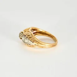 Bague Jonc Retro en or jaune et diamants