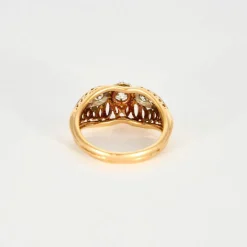 Bague Jonc Retro en or jaune et diamants