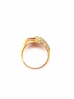Bague jonc rubis et diamants