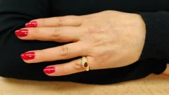 Bague jonc rubis et diamants