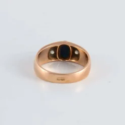 Bague Jonc Saphir cabochon Diamants