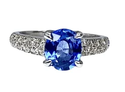 Bague jonc saphir et diamants