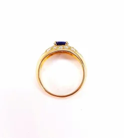 Bague jonc saphir et diamants