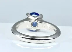 Bague jonc saphir et diamants
