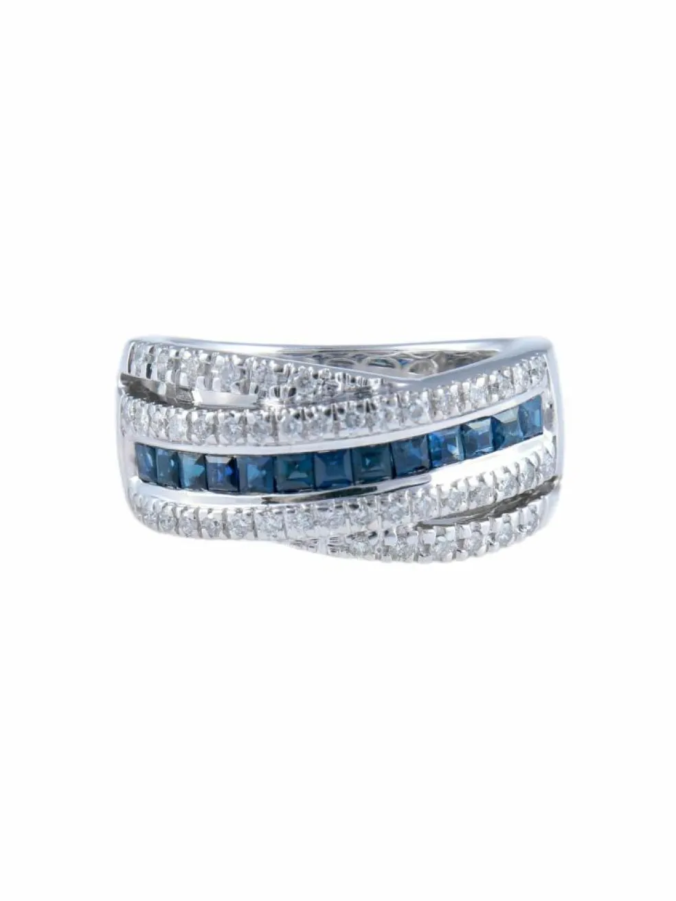 Bague Jonc Saphirs Diamants