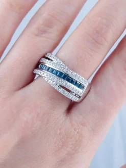 Bague Jonc Saphirs Diamants