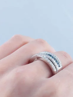 Bague Jonc Saphirs Diamants