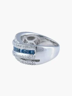 Bague Jonc Saphirs Diamants