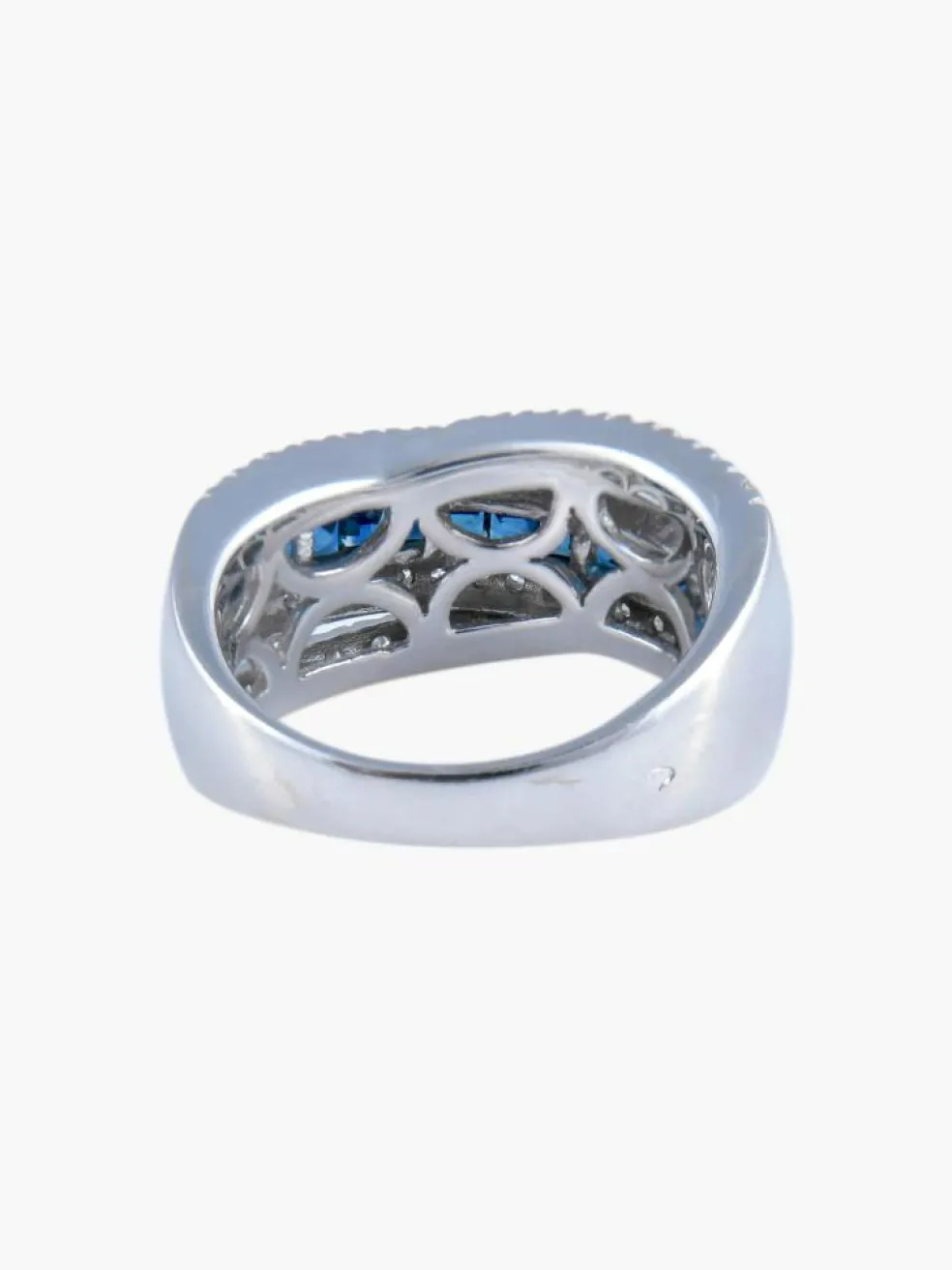 Bague Jonc Saphirs Diamants