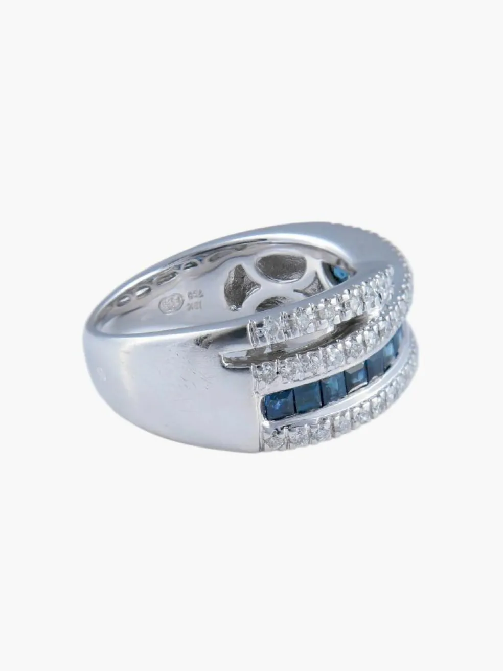 Bague Jonc Saphirs Diamants
