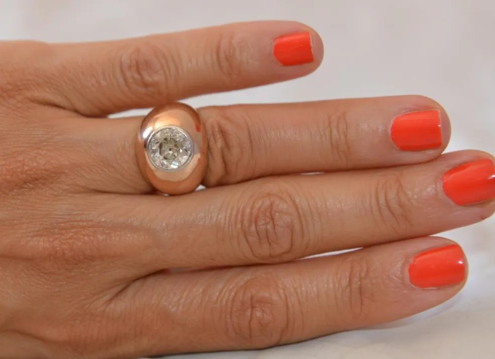 Bague jonc solitaire