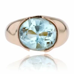 Bague jonc topaze et or jaune