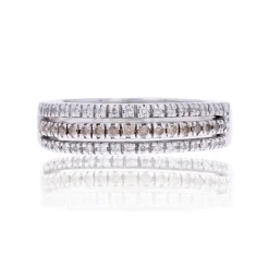 Bague jonc triple rang diamants