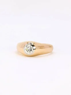 Bague jonc vintage or jaune diamant