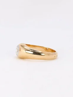 Bague jonc vintage or jaune diamant