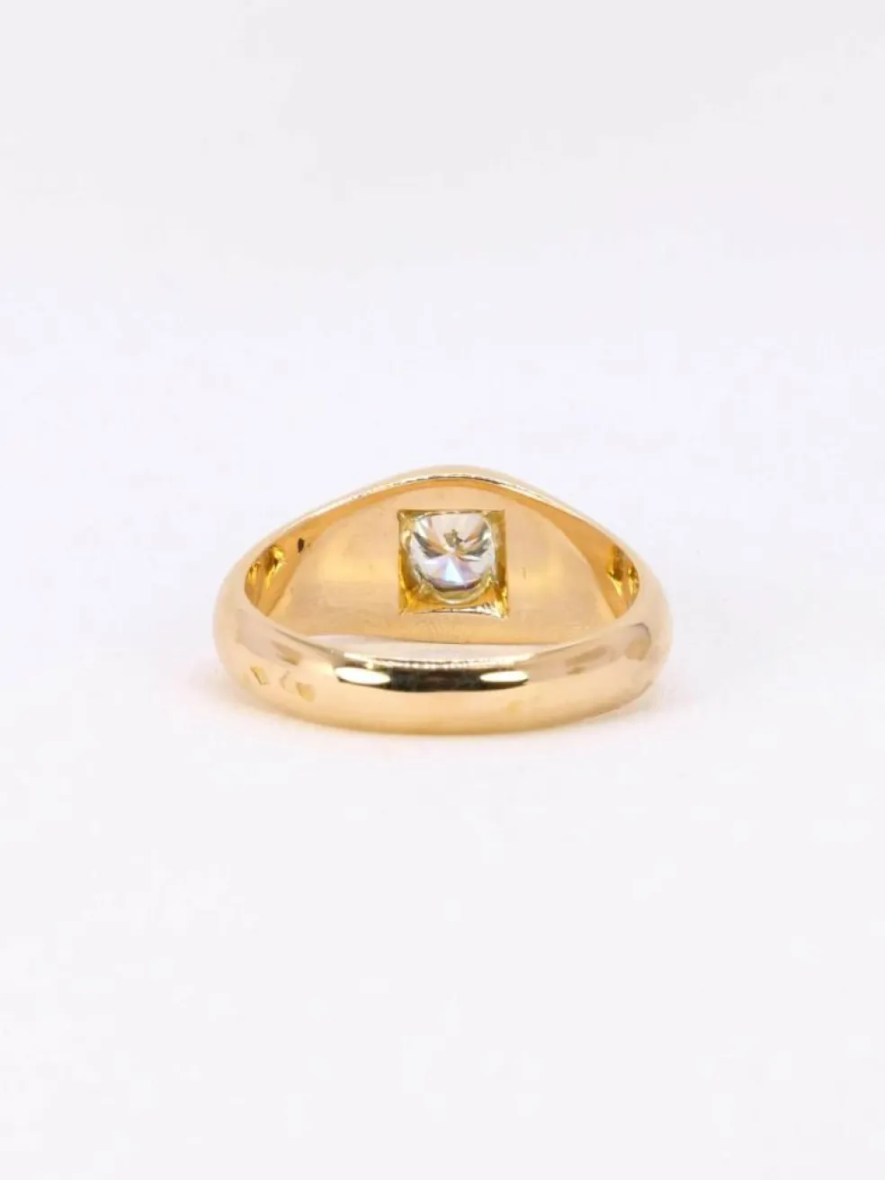 Bague jonc vintage or jaune diamant