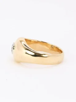 Bague jonc vintage or jaune diamant rond 0,5 carat