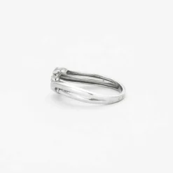 Bague joncs croisés or gris et diamant