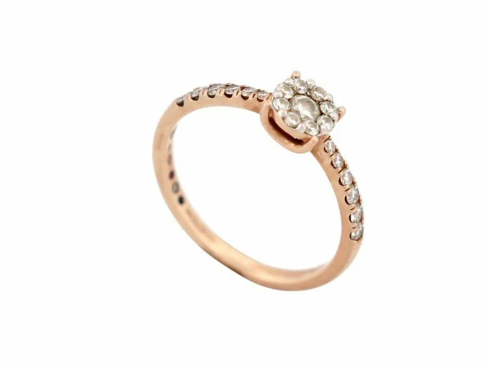 bague juliette juju j0303p 6mm en or rose 18k & diamants 0.45ct