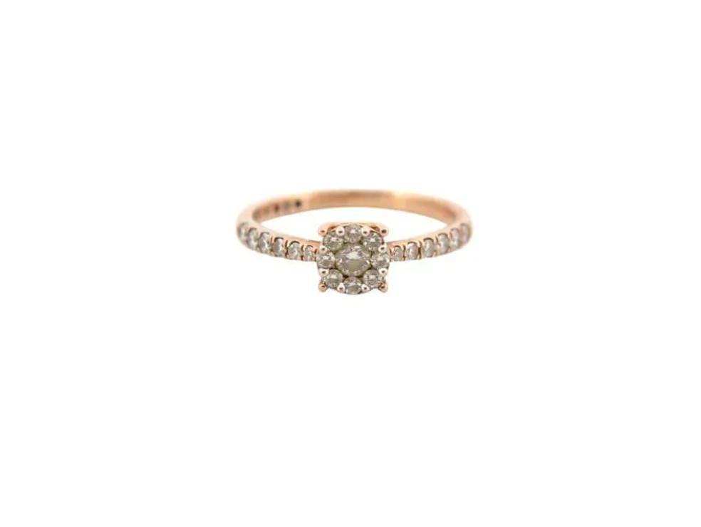 bague juliette juju j0303p 6mm en or rose 18k & diamants 0.45ct