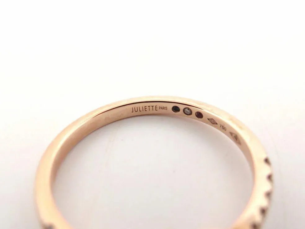bague juliette juju j0303p 6mm en or rose 18k & diamants 0.45ct