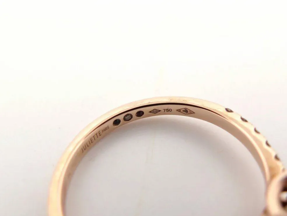 bague juliette juju j0303p 6mm en or rose 18k & diamants 0.45ct