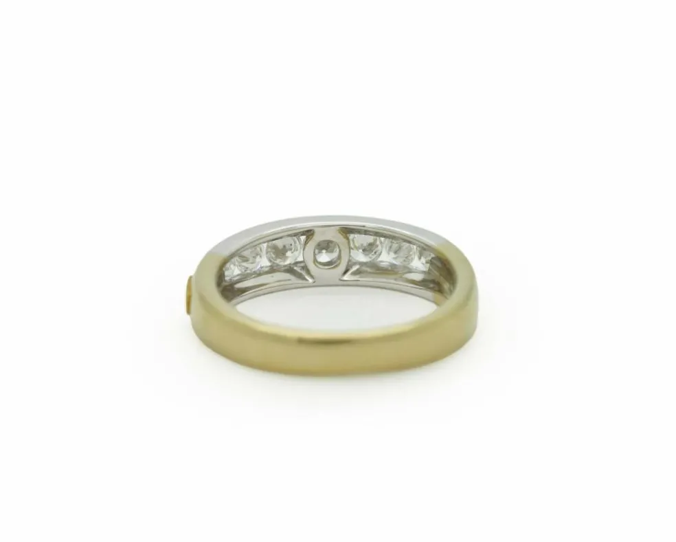 Bague King Charles en or jaune et blanc avec diamants