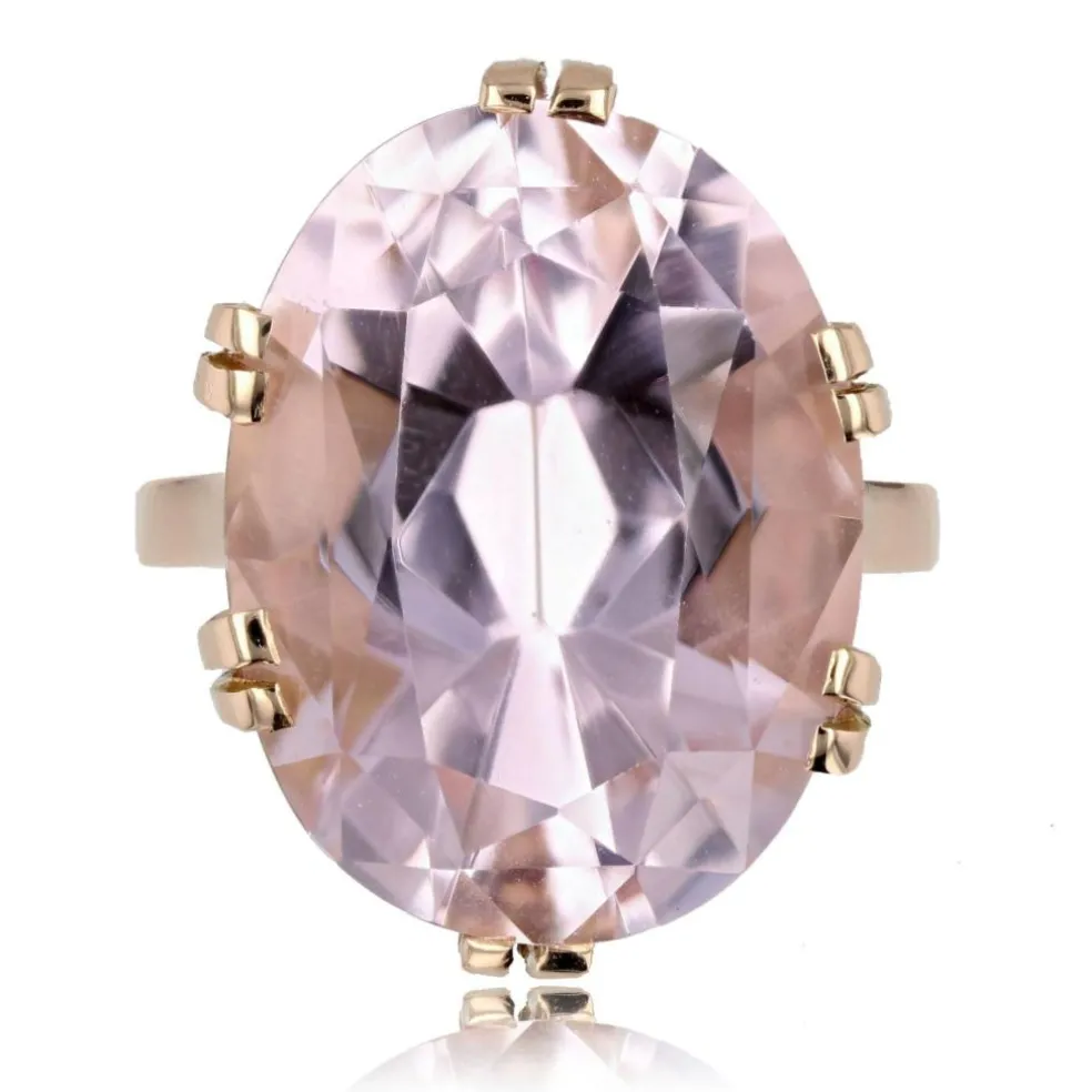 Bague kunzite vintage en or