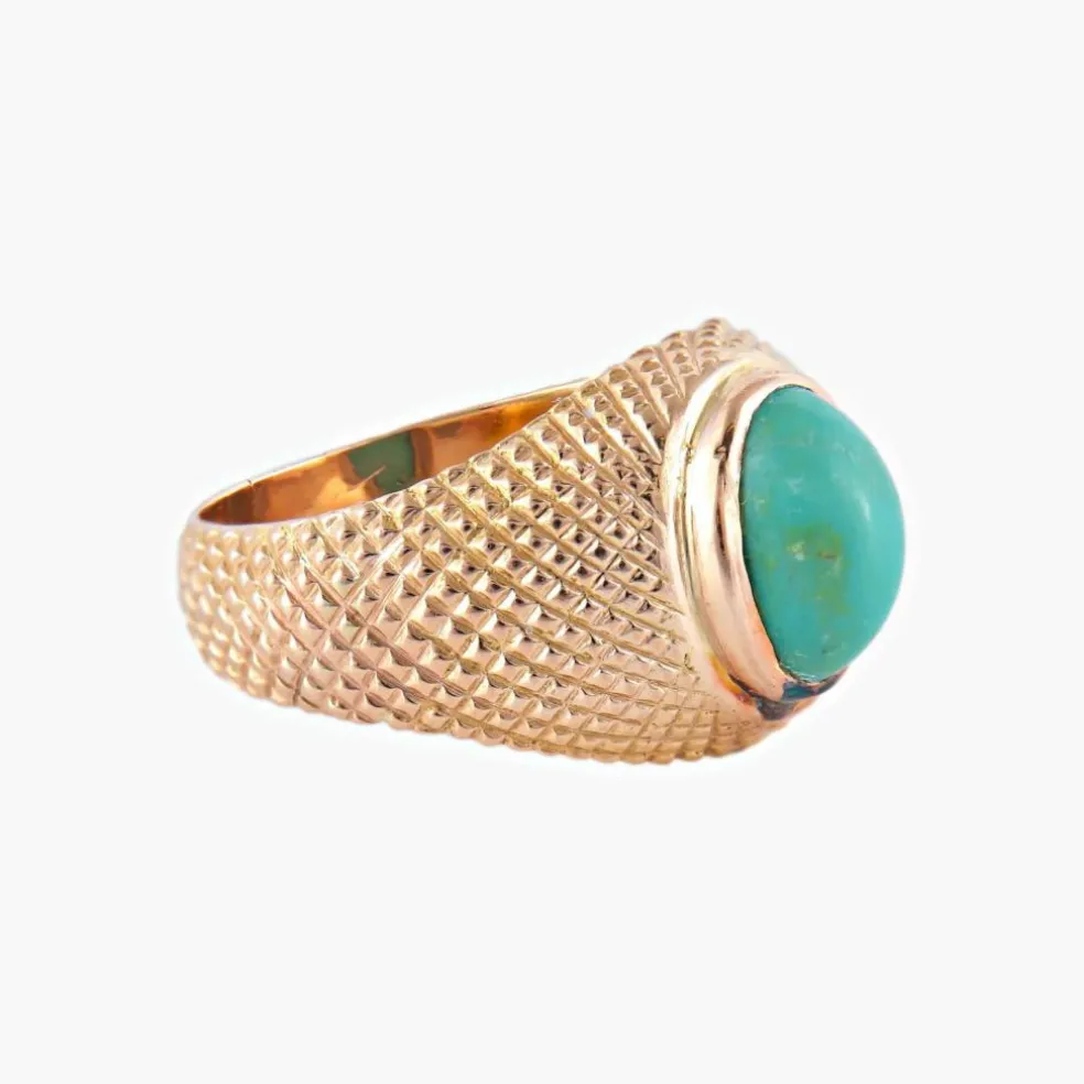 BAGUE « LA TURQUOISE » OR JAUNE