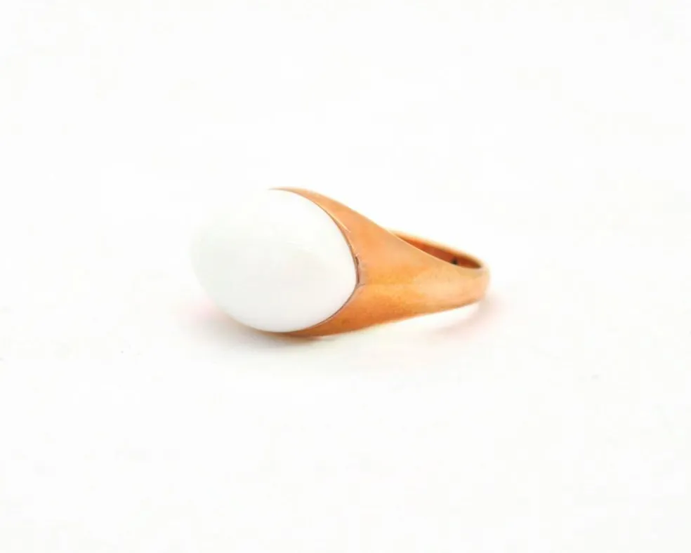 Bague Labriola avec agate blanche