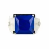 Bague lapis lazuli cristal de roche et diamants