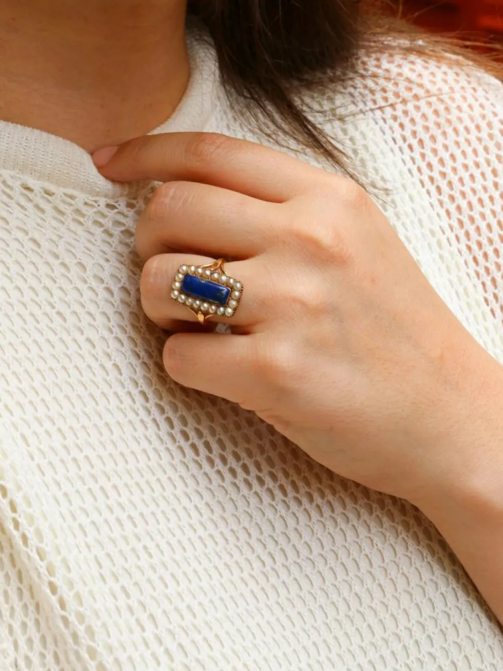 Bague Lapis-lazuli Perles fines