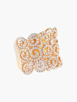 Bague large Diamants Or jaune