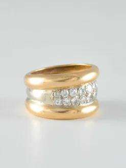 Bague large Diamants Or jaune